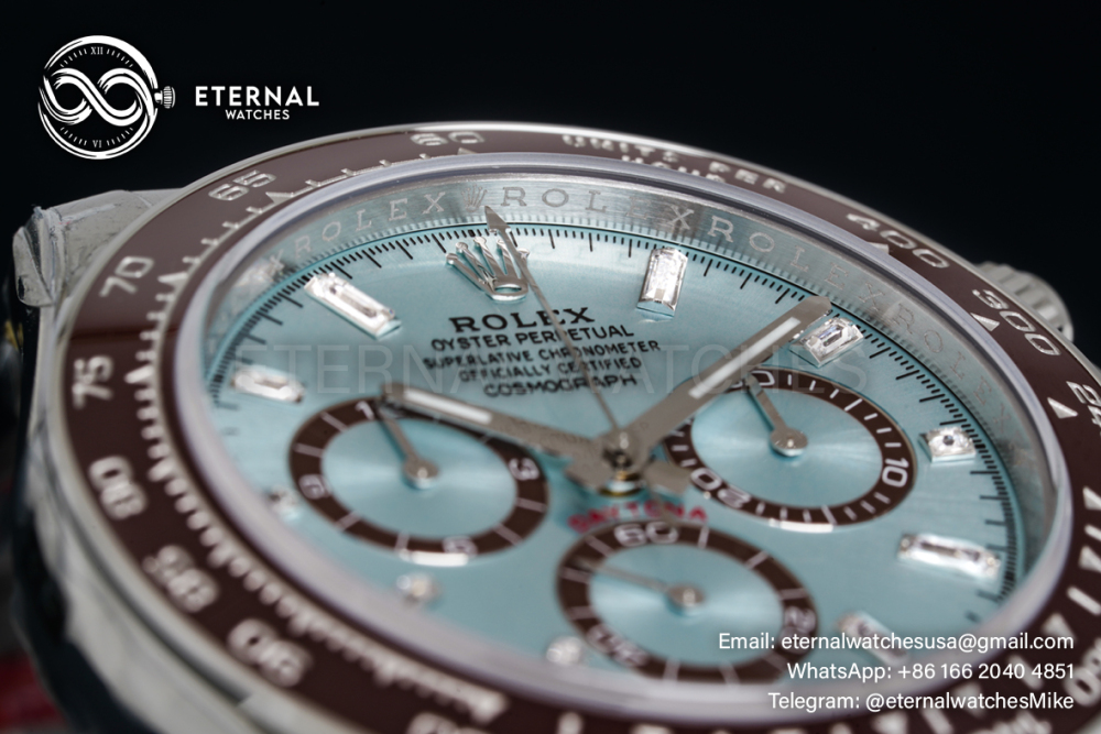ROLEX - Super Clone Cosmograph Daytona 126506 40mm SS/SS Ice-Blue/Diamond VSF DD4131 (Weight Adjusted)