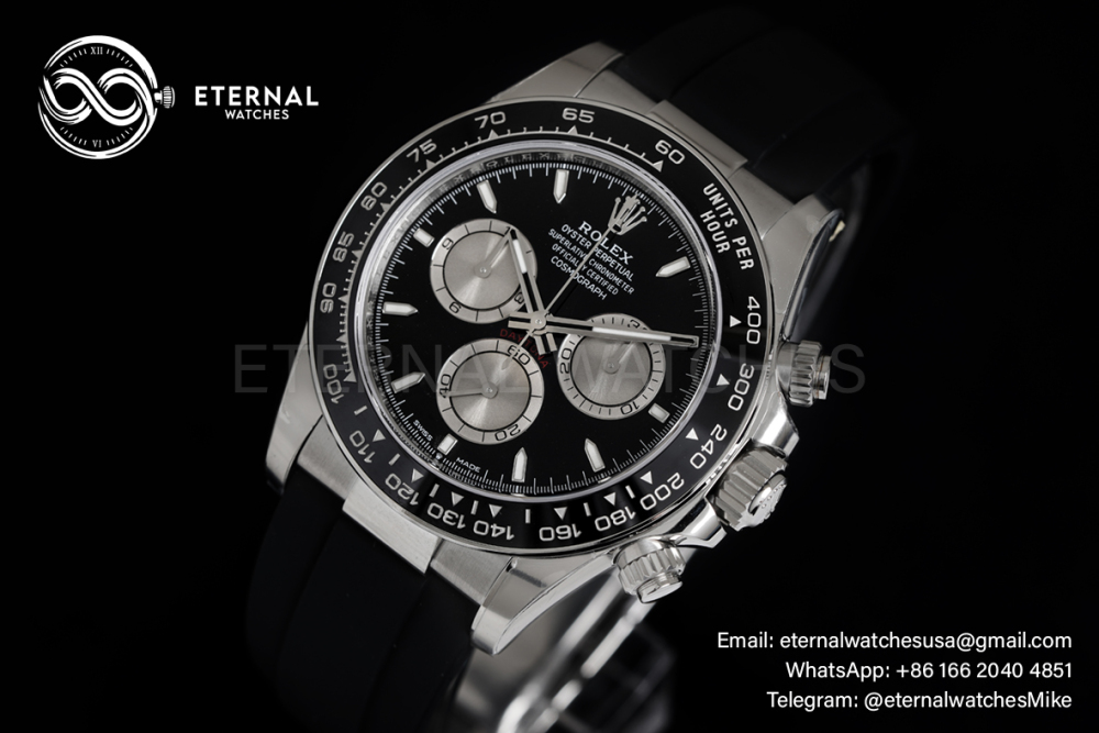 ROLEX - Super Clone Cosmograph Daytona 126519 40mm SS/RU Black VSF DD4131 (Weight Adjusted)