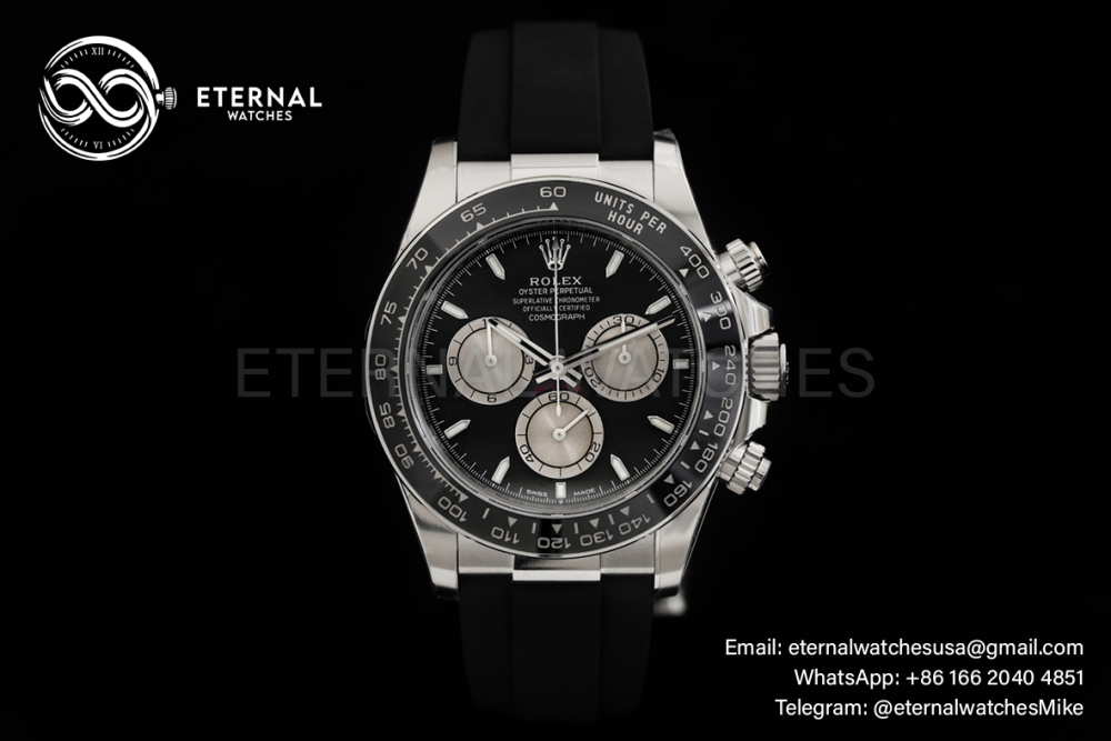 ROLEX - Super Clone Cosmograph Daytona 126519 40mm SS/RU Black VSF DD4131 (Weight Adjusted)