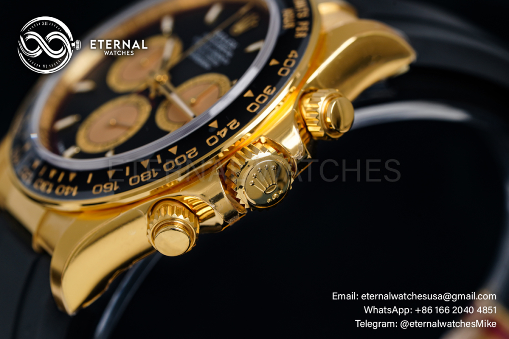 ROLEX - Super Clone Cosmograph Daytona 126518 40mm YG/RU Black/Gold VSF DD4131 (Weight Adjusted)