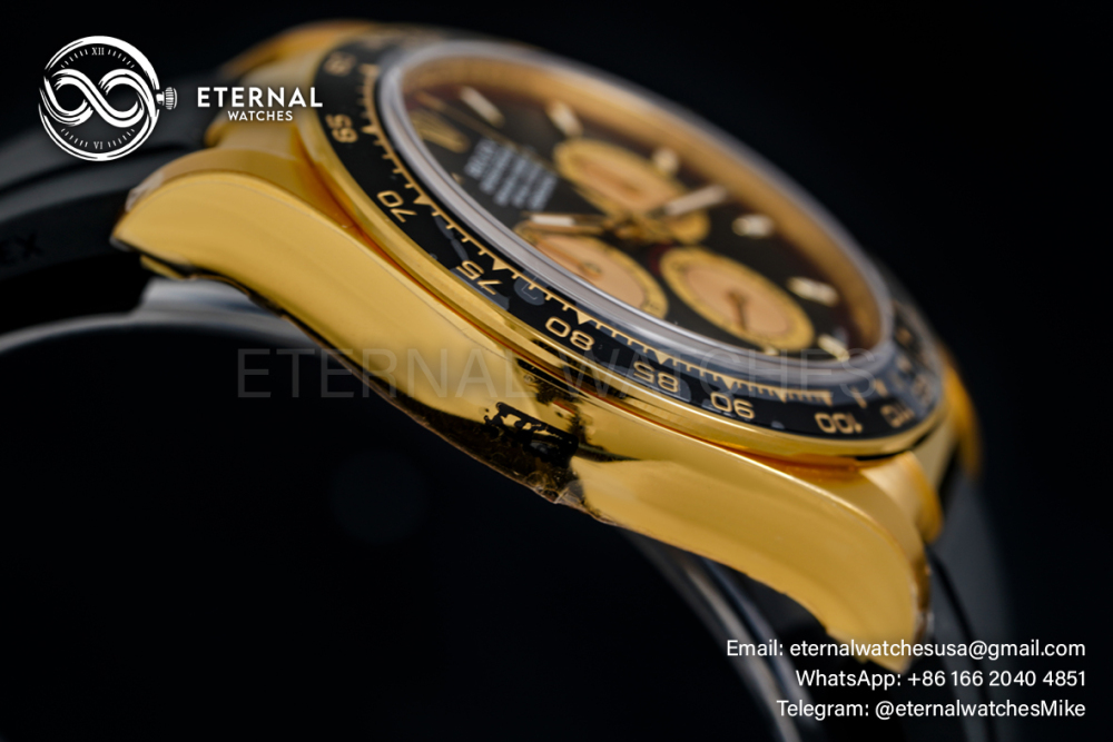 ROLEX - Super Clone Cosmograph Daytona 126518 40mm YG/RU Black/Gold VSF DD4131 (Weight Adjusted)