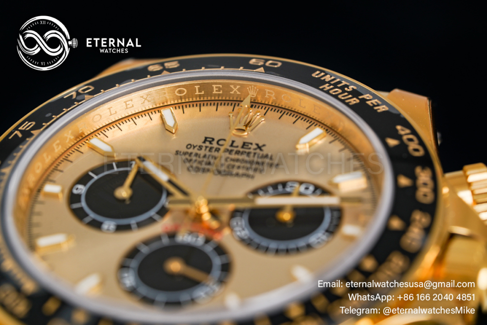 ROLEX - Super Clone Cosmograph Daytona 126518 40mm YG/RU Gold/Black VSF DD4131 (Weight Adjusted)