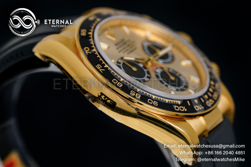 ROLEX - Super Clone Cosmograph Daytona 126518 40mm YG/RU Gold/Black VSF DD4131 (Weight Adjusted)