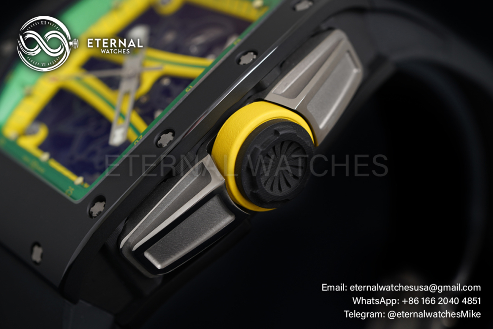 RICHARD MILLE - VAUCHER SUPER CLONE RM61-01 Black Ceramic/RU Skeleton Dial Green Bezel