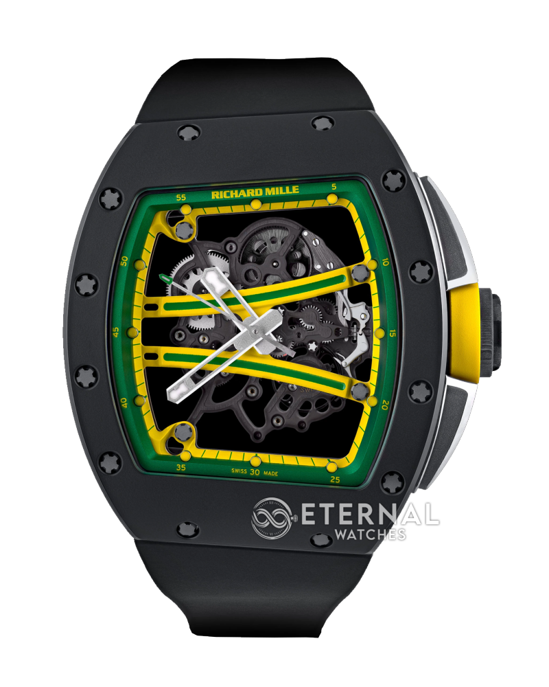 RICHARD MILLE - VAUCHER SUPER CLONE RM61-01 Black Ceramic/RU Skeleton Dial Green Bezel