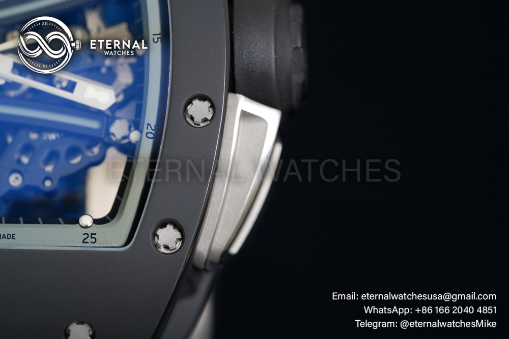 RICHARD MILLE - VAUCHER SUPER CLONE RM61-01 Black Ceramic/RU Skeleton Dial Grey Inner Bezel