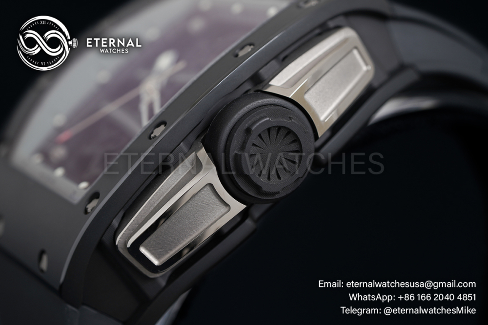 RICHARD MILLE - VAUCHER SUPER CLONE RM61-01 Black Ceramic/RU Skeleton Dial Grey Inner Bezel