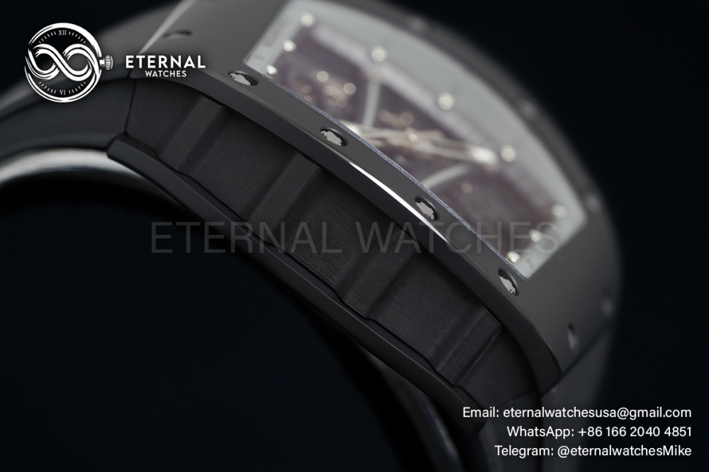 RICHARD MILLE - VAUCHER SUPER CLONE RM61-01 Black Ceramic/RU Skeleton Dial Grey Inner Bezel