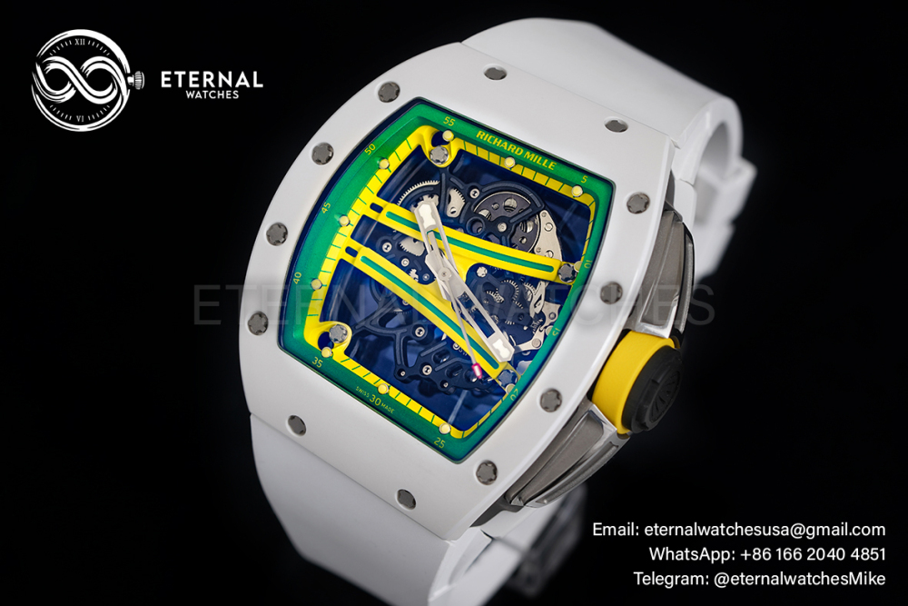 RICHARD MILLE - VAUCHER SUPER CLONE RM61-01 White Ceramic/RU Skeleton Dial