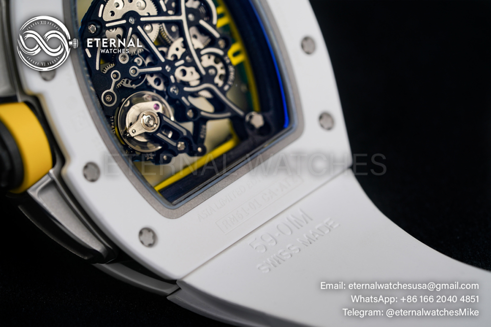 RICHARD MILLE - VAUCHER SUPER CLONE RM61-01 White Ceramic/RU Skeleton Dial