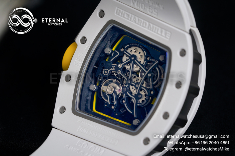 RICHARD MILLE - VAUCHER SUPER CLONE RM61-01 White Ceramic/RU Skeleton Dial