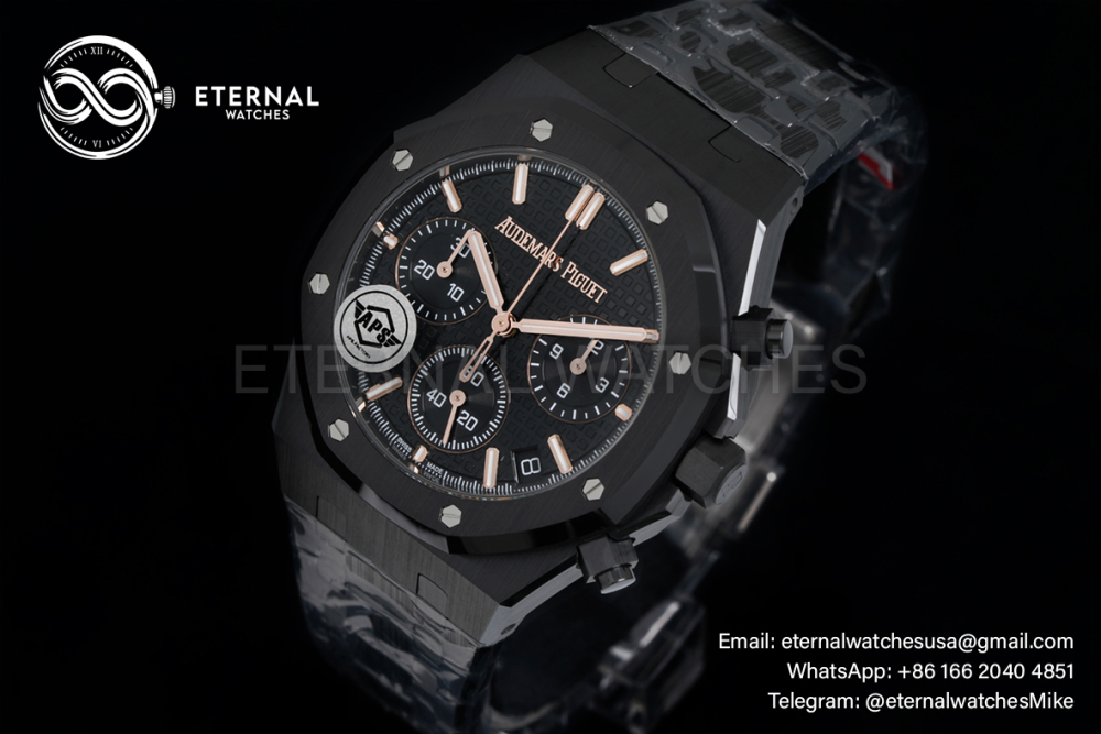 AUDEMARS PIGUET - SUPER CLONE Royal Oak Chrono 26240ST 41mm CER/CER Black Dial APS SH4401
