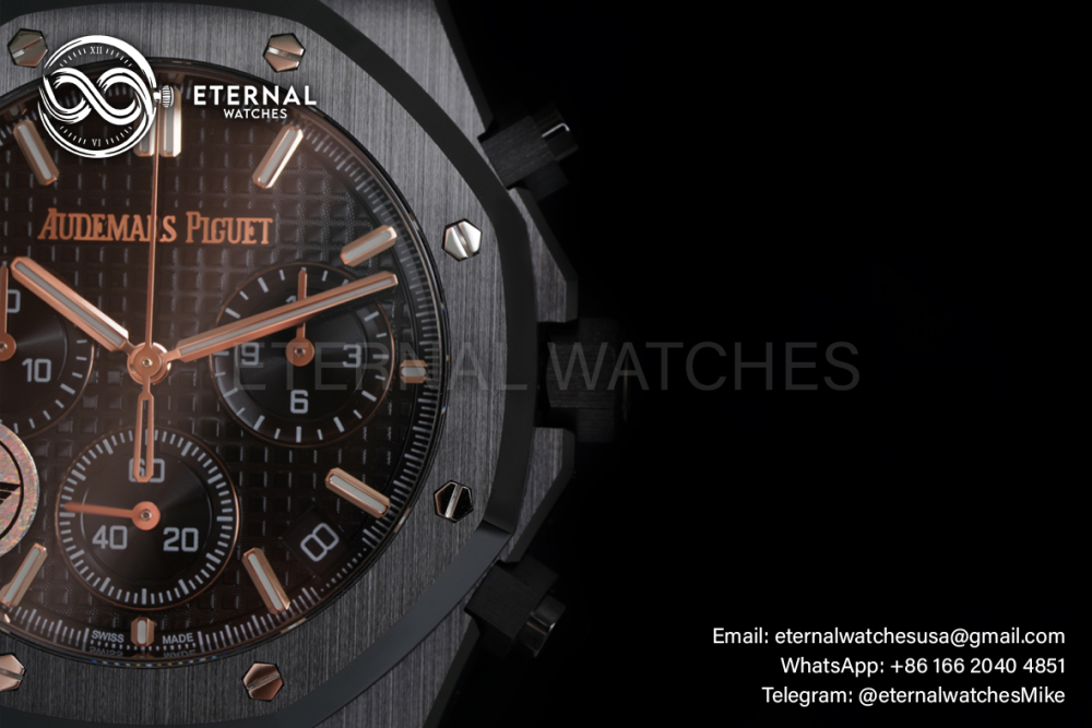 AUDEMARS PIGUET - SUPER CLONE Royal Oak Chrono 26240ST 41mm CER/CER Black Dial APS SH4401