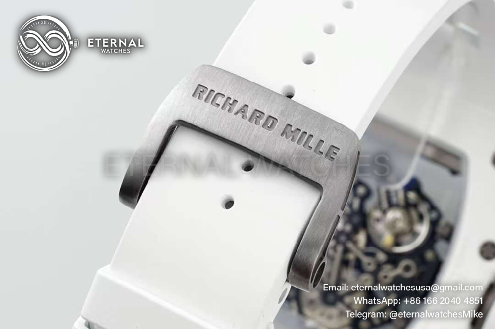 RICHARD MILLE - SUPER CLONE RM055 Bubba Watson White Cer/RU Skeleton Dial APS RMAL2
