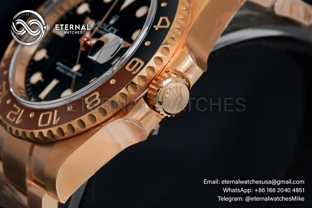 ROLEX - GMT Master II 126715 CHNR Oyster 904L RG/RG Black Dial CLEAN VR3186