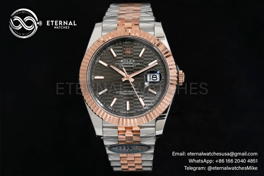 ROLEX - Datejust 126331 41mm Jubilee RG/SS Grey Textured Dial VSF VS3235