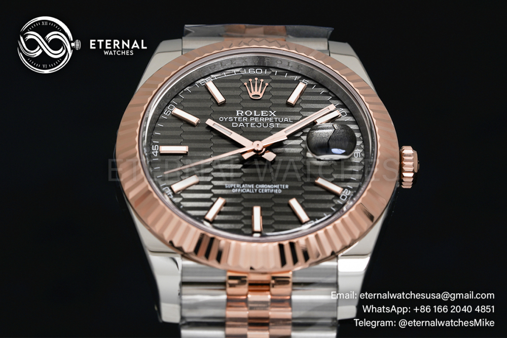 ROLEX - Datejust 126331 41mm Jubilee RG/SS Grey Textured Dial VSF VS3235