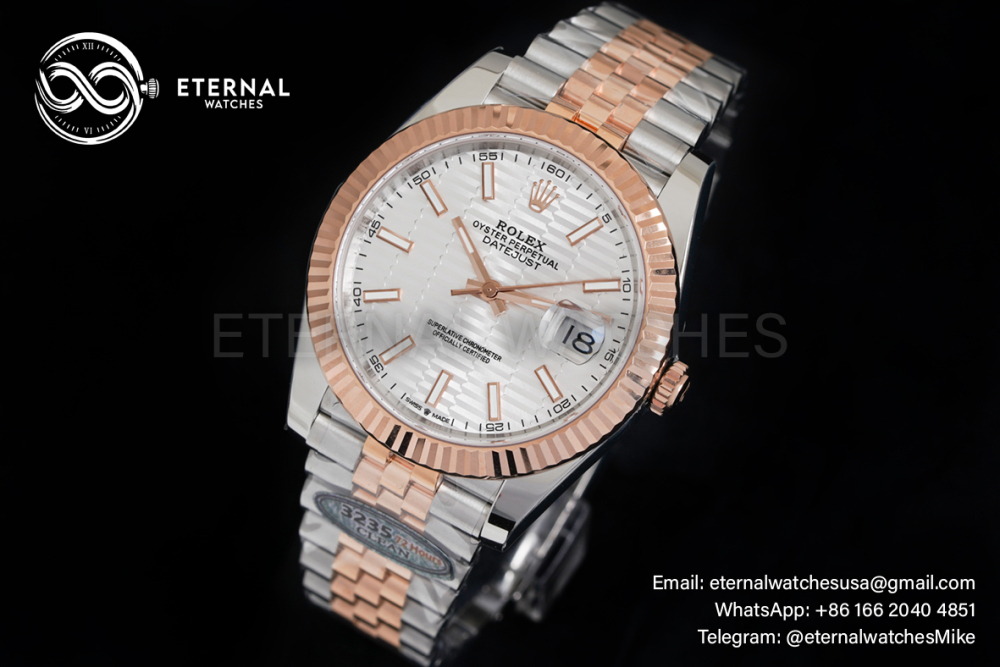 ROLEX - Datejust 126231 36mm Jubilee RG/SS Silver Textured/Stk VSF VS3235