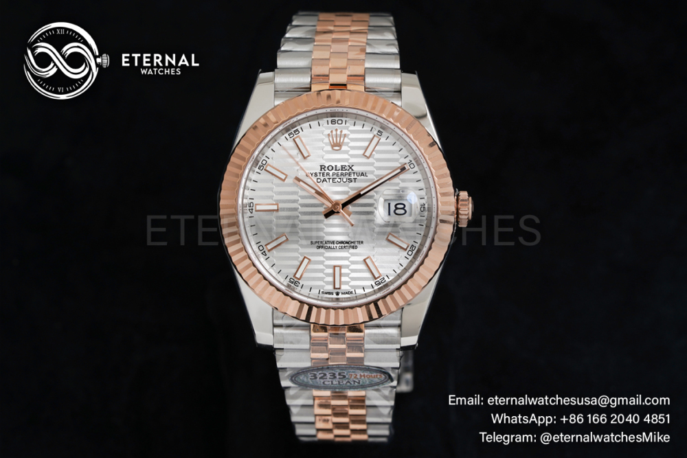 ROLEX - Datejust 126231 36mm Jubilee RG/SS Silver Textured/Stk VSF VS3235