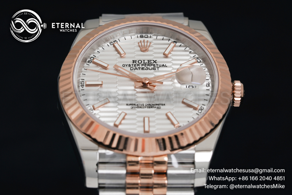 ROLEX - Datejust 126231 36mm Jubilee RG/SS Silver Textured/Stk VSF VS3235