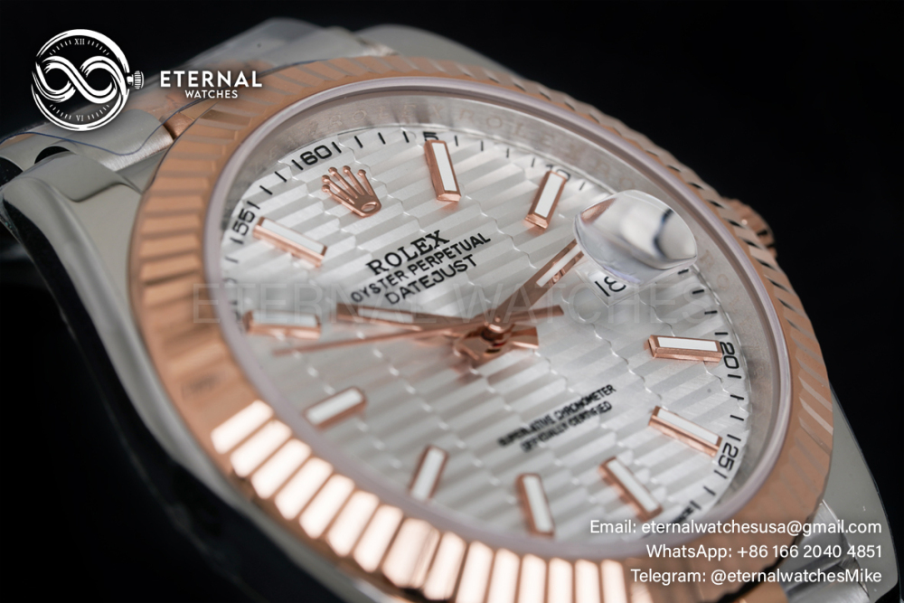 ROLEX - Datejust 126231 36mm Jubilee RG/SS Silver Textured/Stk VSF VS3235