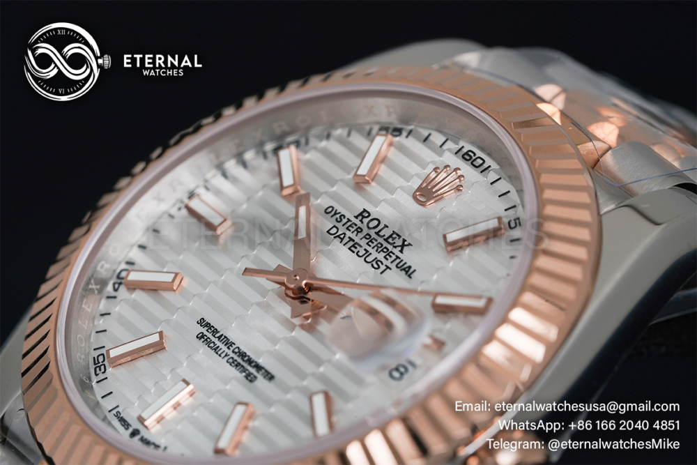 ROLEX - Datejust 126231 36mm Jubilee RG/SS Silver Textured/Stk VSF VS3235