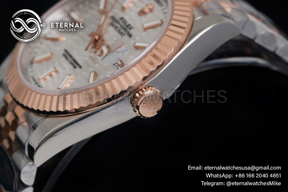 ROLEX - Datejust 126231 36mm Jubilee RG/SS Silver Textured/Stk VSF VS3235