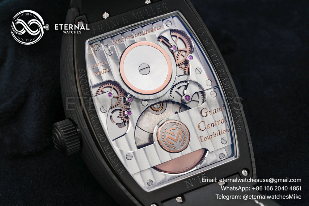 FRANCK MULLER - Grand Central Tourbillon CX 36 T CTR CARBON TT NR BR - FM CX40T-CTR
