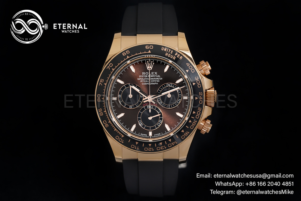 ROLEX - Super Clone Daytona Cosmograph 126515 40mm RG/RU Chocolate/Stk APS SH4131 Weight Adjusted Version