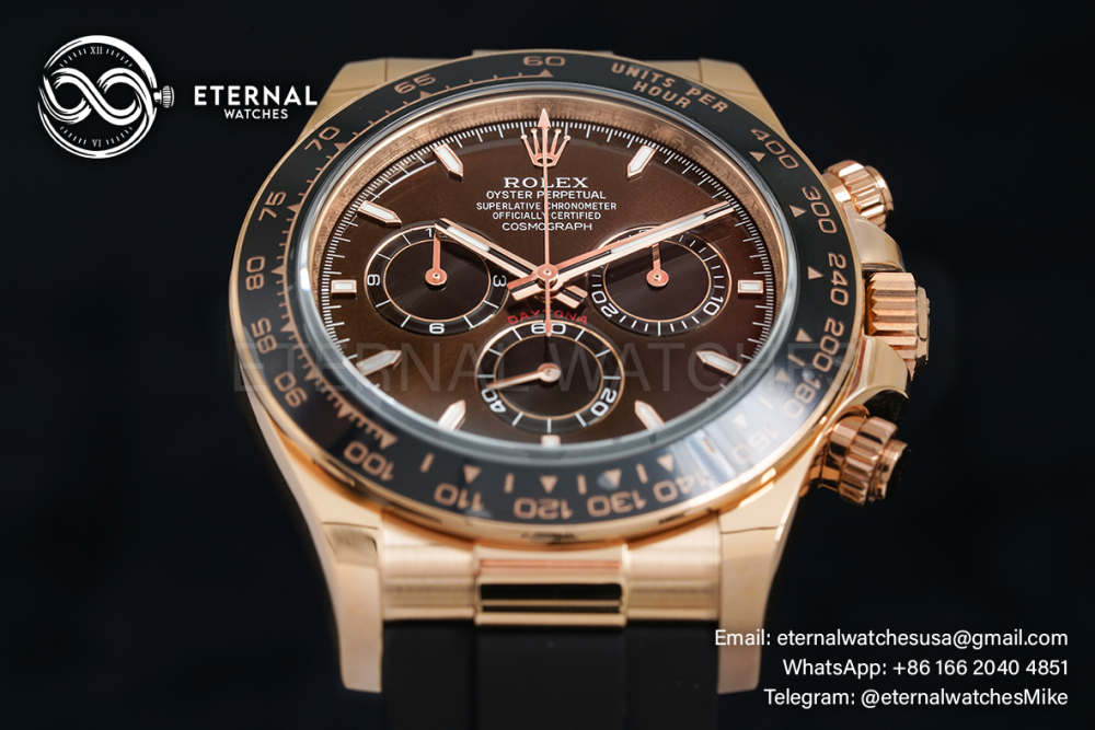ROLEX - Super Clone Daytona Cosmograph 126515 40mm RG/RU Chocolate/Stk APS SH4131 Weight Adjusted Version