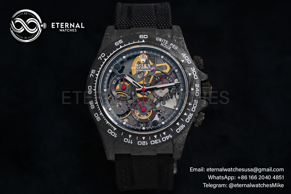 ROLEX - Daytona DIW 40mm Black Dial Carbon/NY Skeleton Dial NOOB DD4130