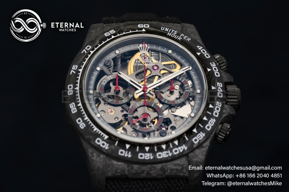 ROLEX - Daytona DIW 40mm Black Dial Carbon/NY Skeleton Dial NOOB DD4130