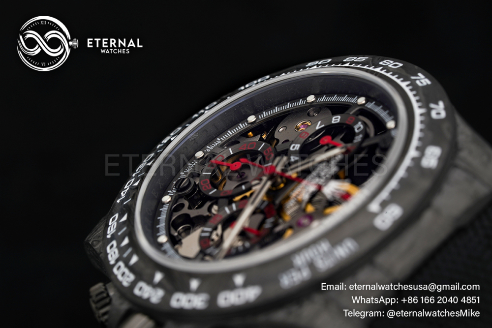 ROLEX - Daytona DIW 40mm Black Dial Carbon/NY Skeleton Dial NOOB DD4130