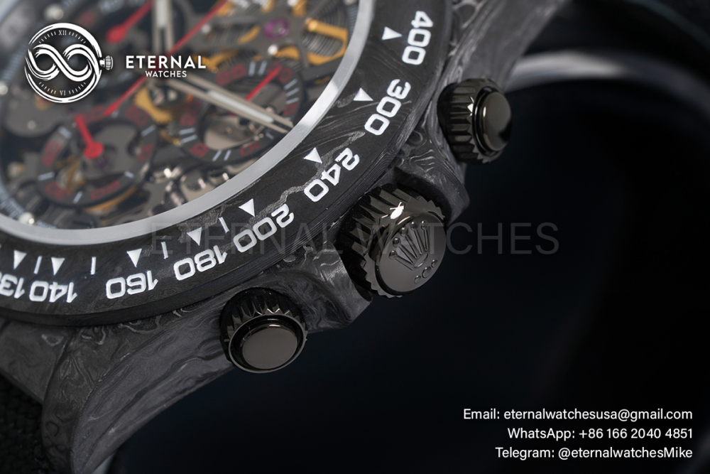 ROLEX - Daytona DIW 40mm Black Dial Carbon/NY Skeleton Dial NOOB DD4130