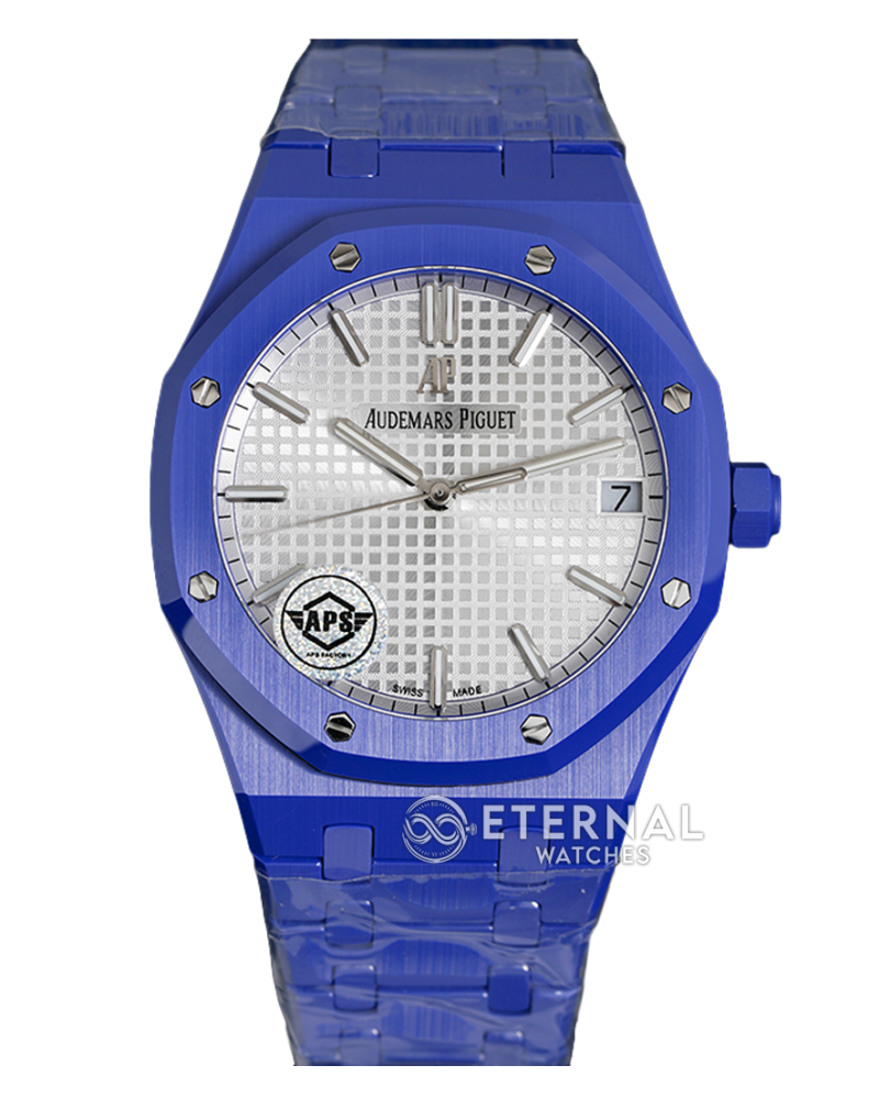 AUDEMARS PIGUET - SUPER CLONE Royal Oak 41mm 15500 Blue Ceramic/Cer White Dial APSF A4302