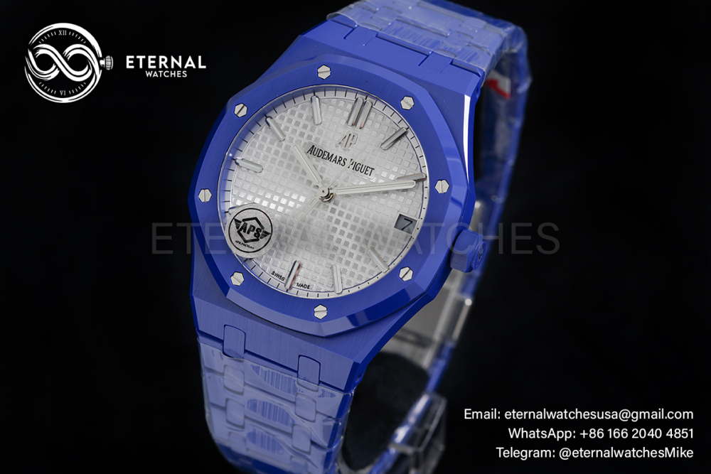 AUDEMARS PIGUET - SUPER CLONE Royal Oak 41mm 15500 Blue Ceramic/Cer White Dial APSF A4302