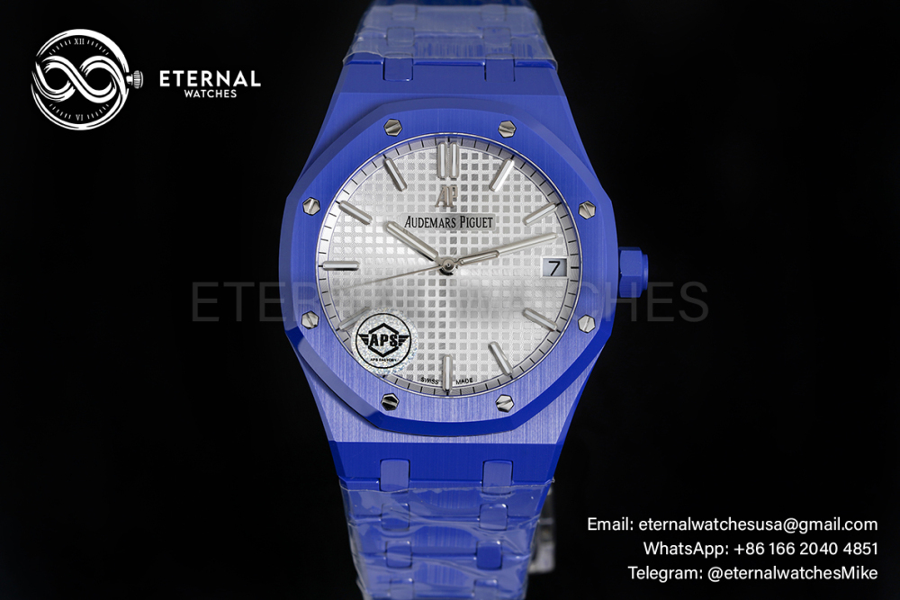 AUDEMARS PIGUET - SUPER CLONE Royal Oak 41mm 15500 Blue Ceramic/Cer White Dial APSF A4302