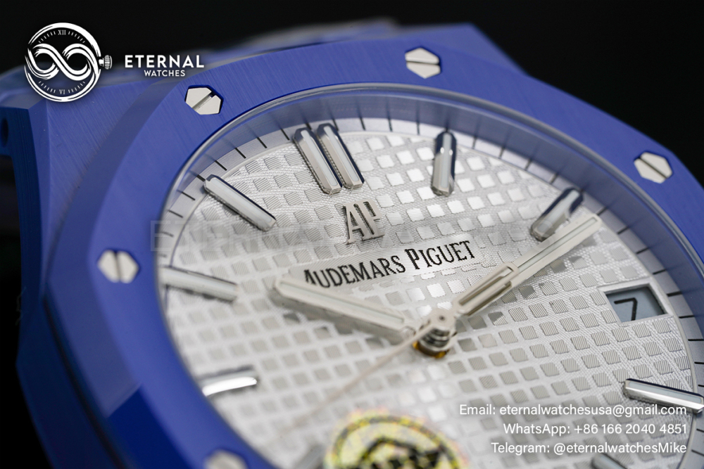 AUDEMARS PIGUET - SUPER CLONE Royal Oak 41mm 15500 Blue Ceramic/Cer White Dial APSF A4302