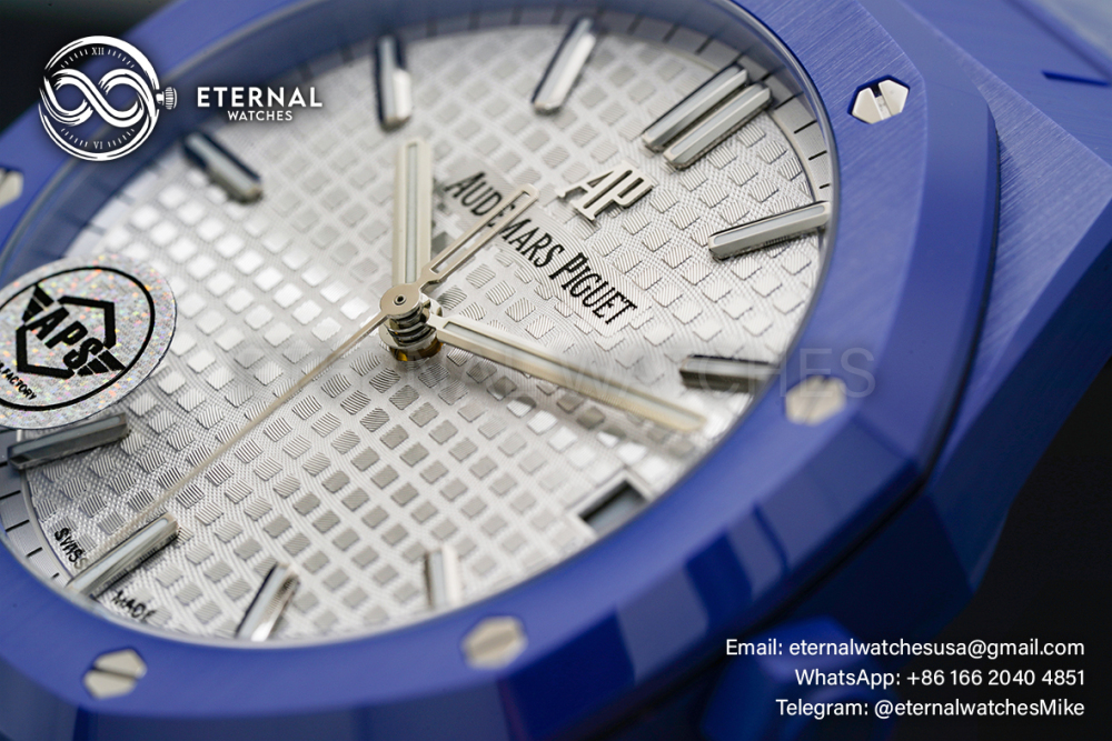 AUDEMARS PIGUET - SUPER CLONE Royal Oak 41mm 15500 Blue Ceramic/Cer White Dial APSF A4302