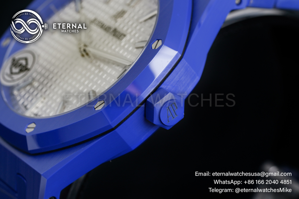 AUDEMARS PIGUET - SUPER CLONE Royal Oak 41mm 15500 Blue Ceramic/Cer White Dial APSF A4302