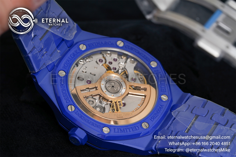 AUDEMARS PIGUET - SUPER CLONE Royal Oak 41mm 15500 Blue Ceramic/Cer White Dial APSF A4302