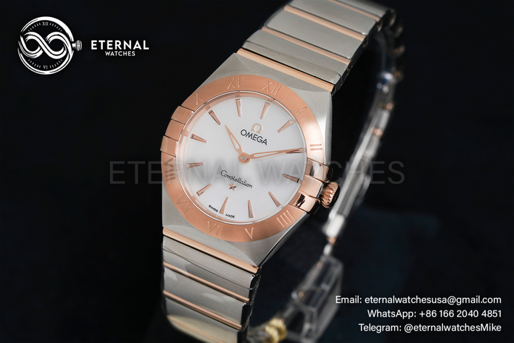 OMEGA - Constellation 28mm SS/RG MOP/Stk ASWF Swiss Quartz Movement 4061