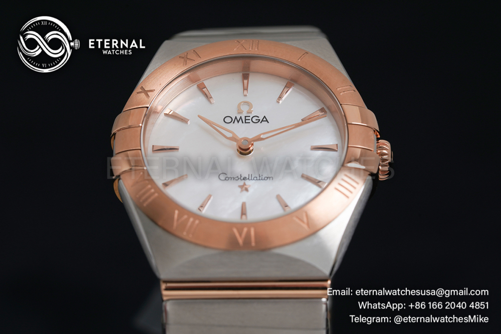 OMEGA - Constellation 28mm SS/RG MOP/Stk ASWF Swiss Quartz Movement 4061