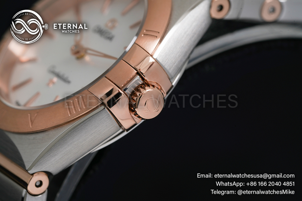 OMEGA - Constellation 28mm SS/RG MOP/Stk ASWF Swiss Quartz Movement 4061