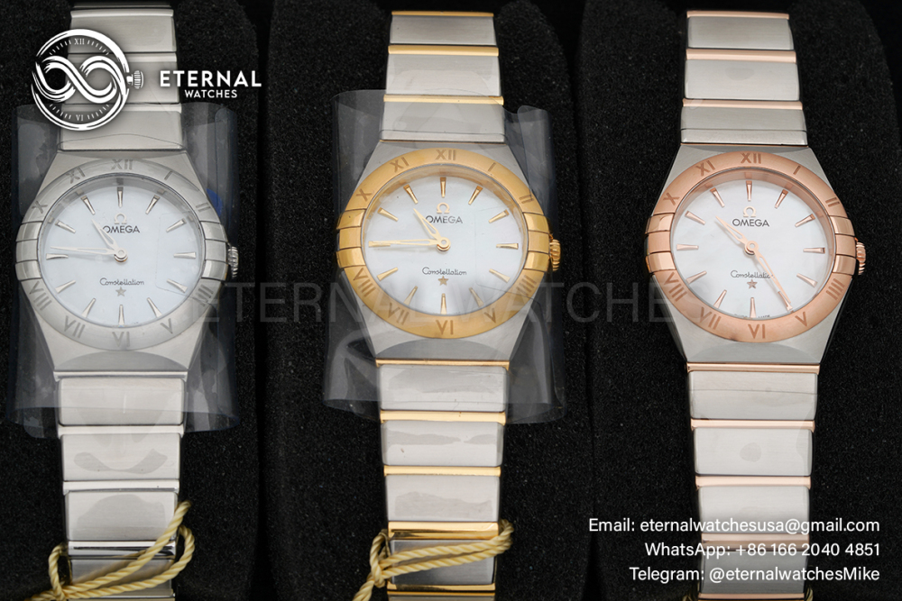 OMEGA - Constellation 28mm SS/RG MOP/Stk ASWF Swiss Quartz Movement 4061