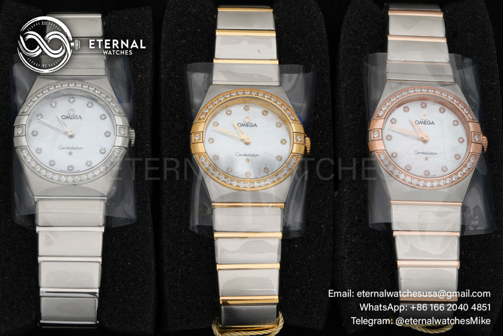 OMEGA - Constellation 28mm SS/RG MOP/Stk ASWF Swiss Quartz Movement 4061