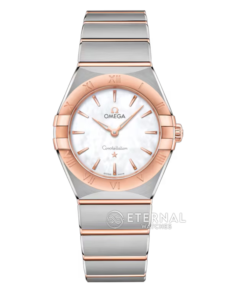 OMEGA - Constellation 28mm SS/RG MOP/Stk ASWF Swiss Quartz Movement 4061