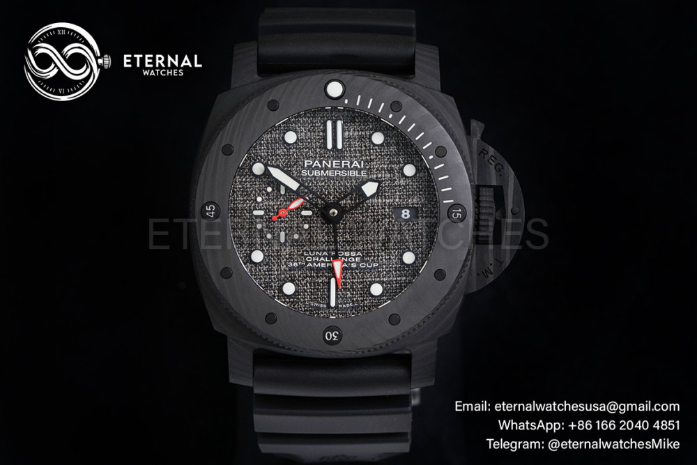 PANERAI - SUPER CLONE PAM1039 Submersible Luna Rossa GMT 47mm Carbon/RU VSF P9011