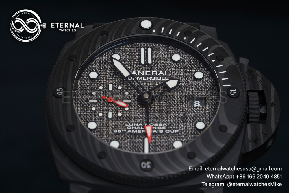 PANERAI - SUPER CLONE PAM1039 Submersible Luna Rossa GMT 47mm Carbon/RU VSF P9011