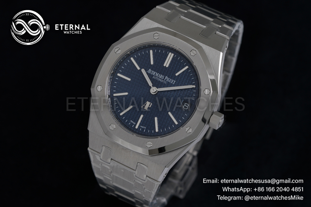 AUDEMARS PIGUET - SUPER CLONE Royal Oak 41mm 15500 50th Anniversary SS/SS Blue/Stk APSF A4302